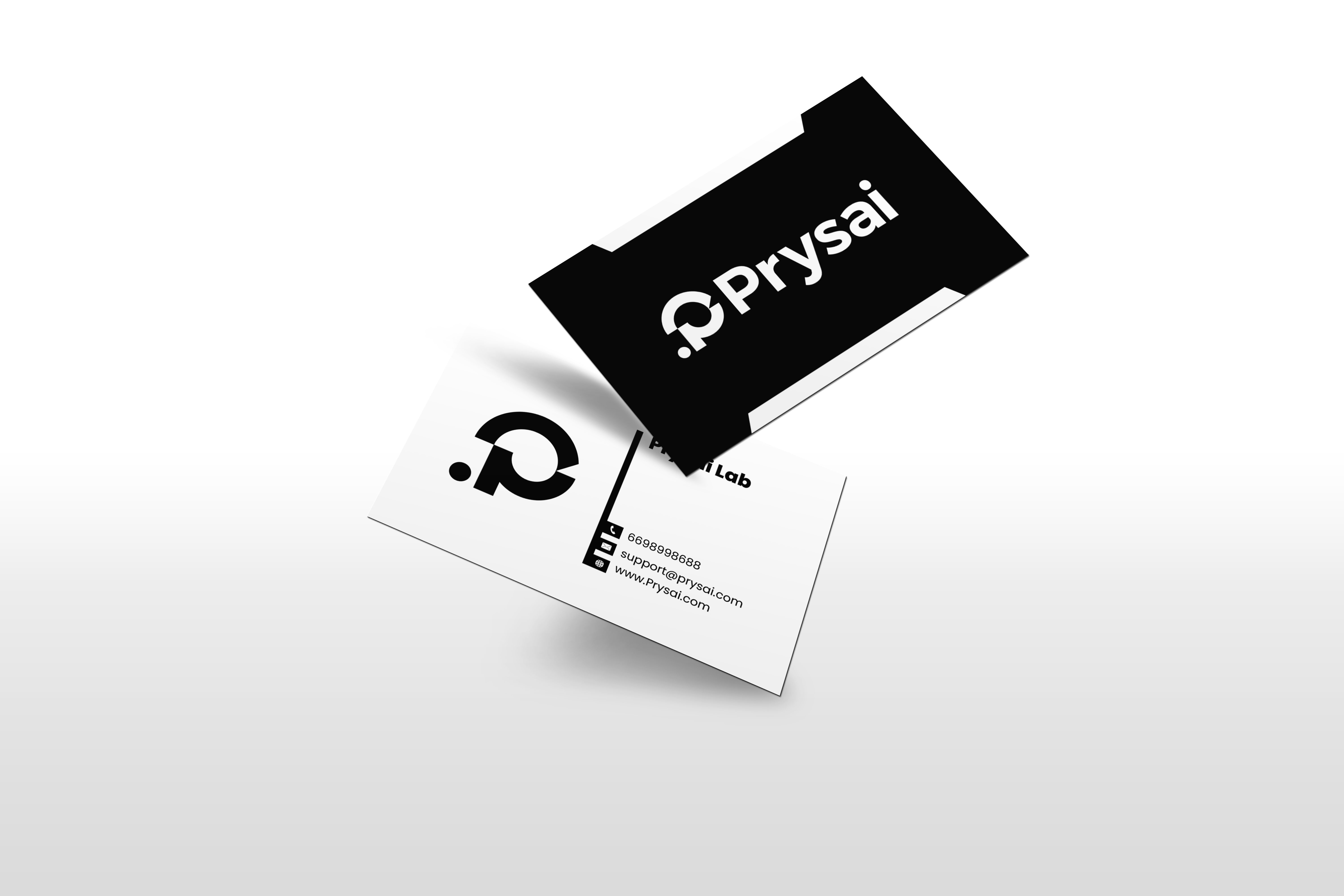 Prysai identity applied to a business card